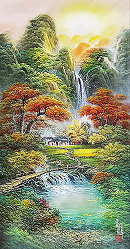 Landscape Oil Painting,100cm x 240.cm(39〃 x 94〃),lgl6176002-z