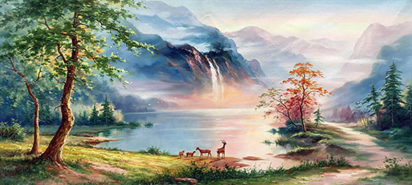 Landscape Oil Painting,80cm x 160cm(31〃 x 63〃),llm6172002-z