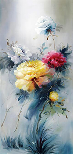 Floral Oil Painting,70cm x 140cm(27〃 x 55〃),lxs6278018-z
