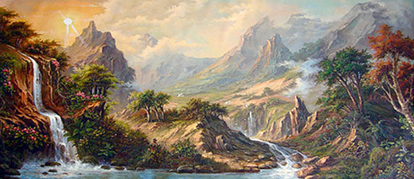 Landscape Oil Painting,85cm x 180cm(33〃 x 71〃),wjh6175008-z