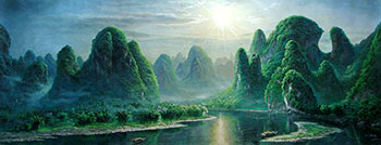 Landscape Oil Painting,50cm x 100cm,6168011-x