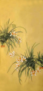 Chinese Orchid Painting,40cm x 80cm,2336051-x