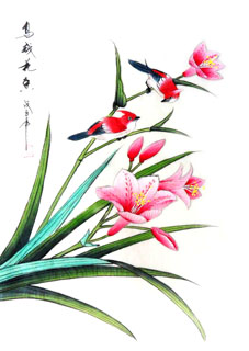 Chinese Orchid Painting,30cm x 40cm,2336053-x