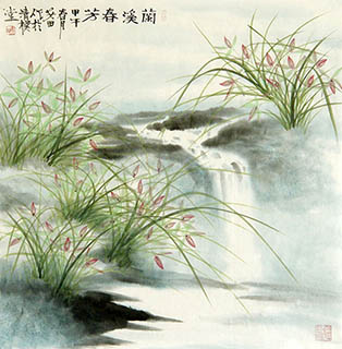 Chinese Orchid Painting,68cm x 68cm,2388036-x