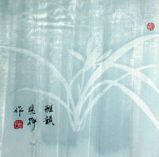 Chinese Orchid Painting,33cm x 33cm,2411004-x