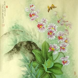 Chinese Orchid Painting,66cm x 66cm,2414001-x