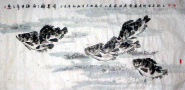 Chinese Other Fishes Painting,66cm x 136cm,2360014-x