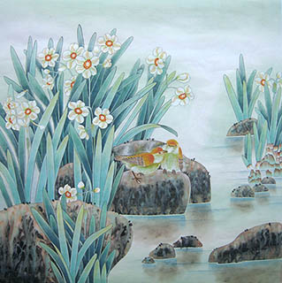 Chinese Other Flowers Painting,66cm x 66cm,2011038-x