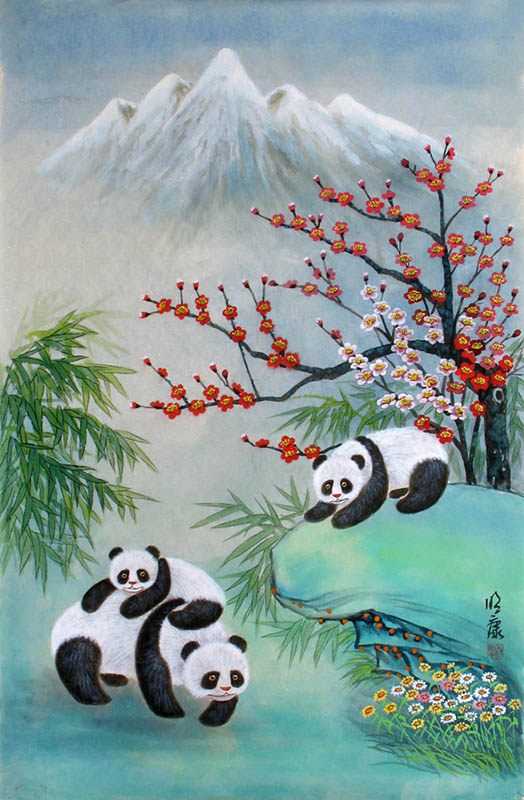 Chinese Panda Painting 4207004, 45cm x 65cm(18ã€ƒ x 26ã€ƒ)
