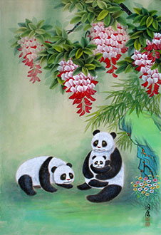 Chinese Panda Painting,45cm x 65cm,4207005-x