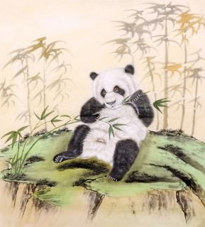 Chinese Panda Painting,80cm x 95cm,4507001-x