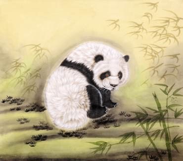 Chinese Panda Painting,80cm x 95cm,4507002-x