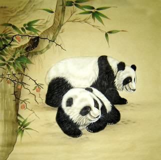 Chinese Panda Painting,69cm x 69cm,4507004-x