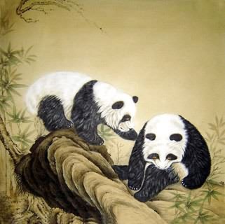 Chinese Panda Painting,69cm x 69cm,4507005-x