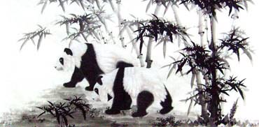 Chinese Panda Painting,66cm x 136cm,4510002-x