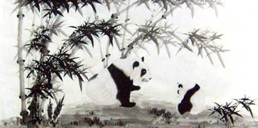 Chinese Panda Painting,66cm x 136cm,4510003-x