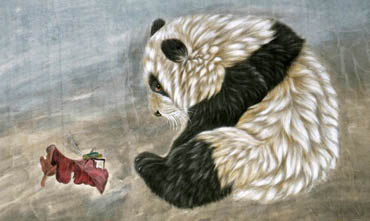Chinese Panda Painting,40cm x 65cm,4602003-x