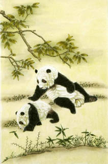 Chinese Panda Painting,43cm x 65cm,4602007-x