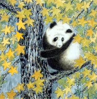 Chinese Panda Painting,50cm x 50cm,4680013-x