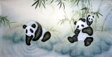 Chinese Panda Painting,66cm x 130cm,4731001-x