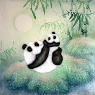 Chinese Panda Painting,66cm x 66cm,4731015-x