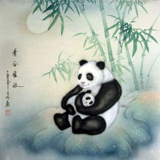 Chinese Panda Painting,66cm x 66cm,4731016-x