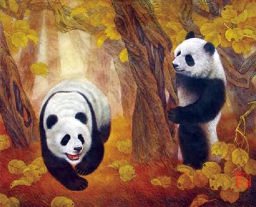 Chinese Panda Painting,55cm x 70cm,4734065-x