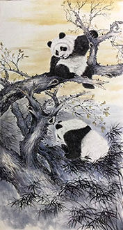 Chinese Panda Painting,96cm x 180cm,4735003-x