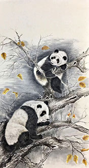 Chinese Panda Painting,96cm x 180cm,4735004-x
