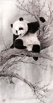 Chinese Panda Painting,50cm x 100cm,zyt41227001-x