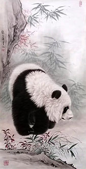 Chinese Panda Painting,50cm x 100cm,zyt41227002-x
