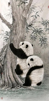Chinese Panda Painting,50cm x 100cm,zyt41227005-x