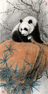Chinese Panda Painting,50cm x 100cm,zyt41227010-x