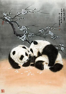 Chinese Panda Painting,50cm x 70cm,zyt41227012-x