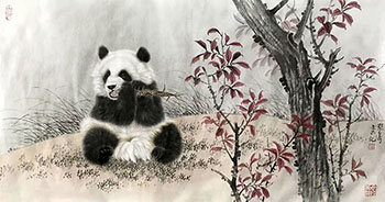 Chinese Panda Painting,50cm x 100cm,zyt41227013-x