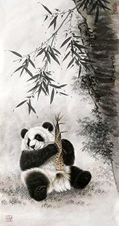Chinese Panda Painting,50cm x 100cm,zyt41227014-x