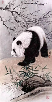 Chinese Panda Painting,50cm x 100cm,zyt41227017-x