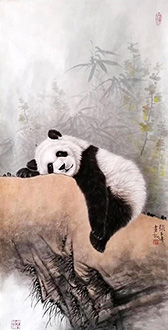 Chinese Panda Painting,50cm x 100cm,zyt41227021-x
