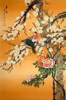 Chinese Peach Blossom Painting,45cm x 65cm,2319073-x