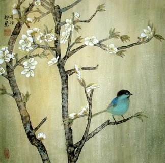 Chinese Peach Blossom Painting,50cm x 50cm,2395013-x