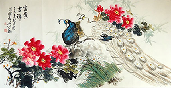 Peacock Peahen,68cm x 136cm(27〃 x 54〃),2357006-z