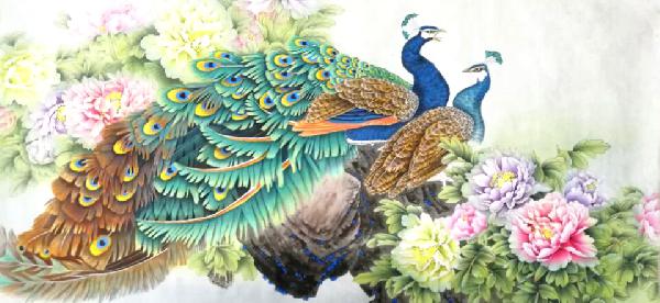 Peacock Peahen,69cm x 138cm(27〃 x 54〃),2387078-z