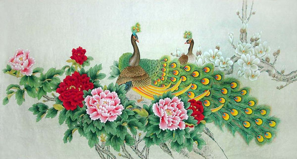 Peacock Peahen,68cm x 136cm(27〃 x 54〃),2617027-z