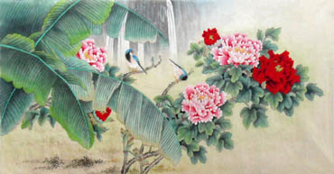 Chinese Peony Painting,66cm x 130cm,2336010-x