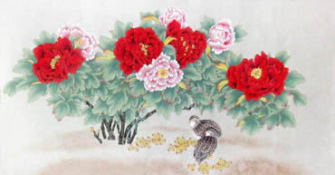 Chinese Peony Painting,69cm x 138cm,2336019-x