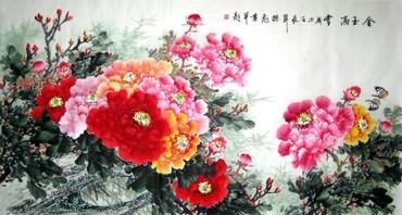 Chinese Peony Painting,97cm x 180cm,2482031-x