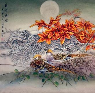 Chinese Pheasant Painting,69cm x 69cm,2319072-x