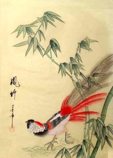 Chinese Pheasant Painting,30cm x 40cm,2336113-x