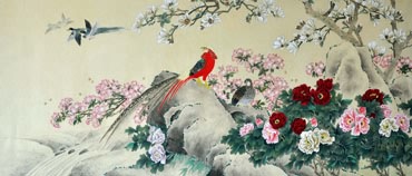 Chinese Pheasant Painting,70cm x 170cm,2416008-x
