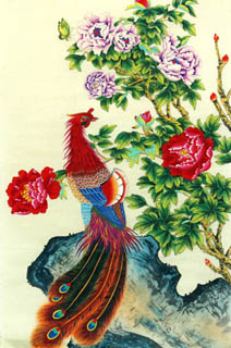 Chinese Phoenix Painting,69cm x 46cm,2336114-x